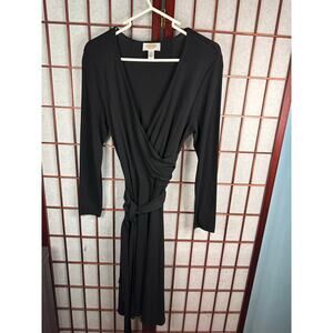 Talbots faux wrap dress in black polyester blend Size 12P